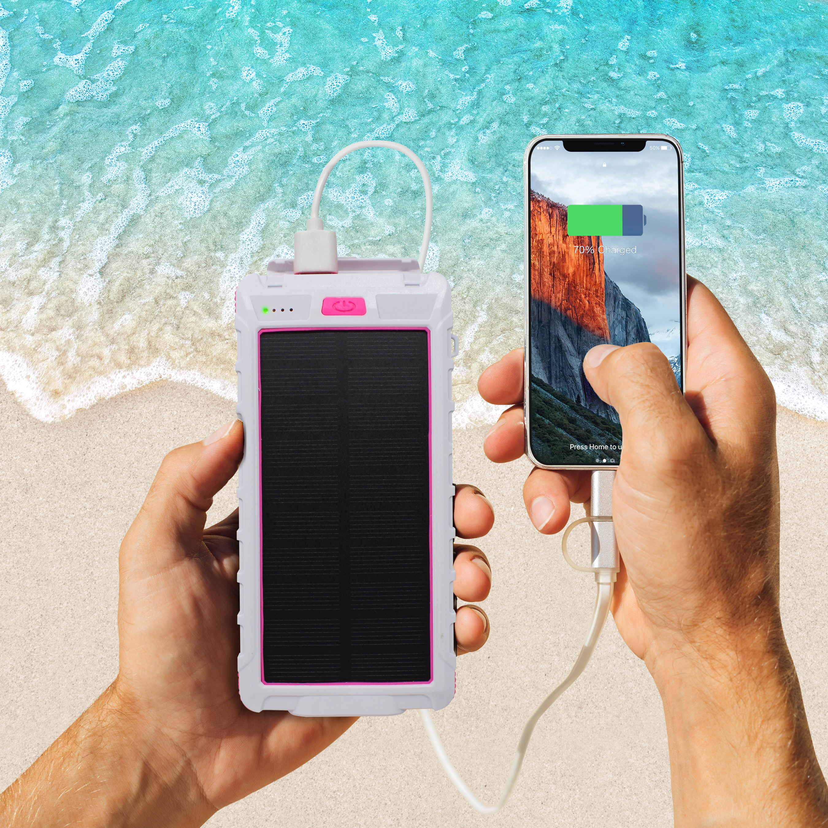 Solar 10,000mAh Dual USB Backup Battery Header Image